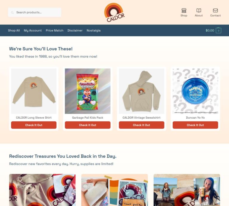 CALDOR.com website