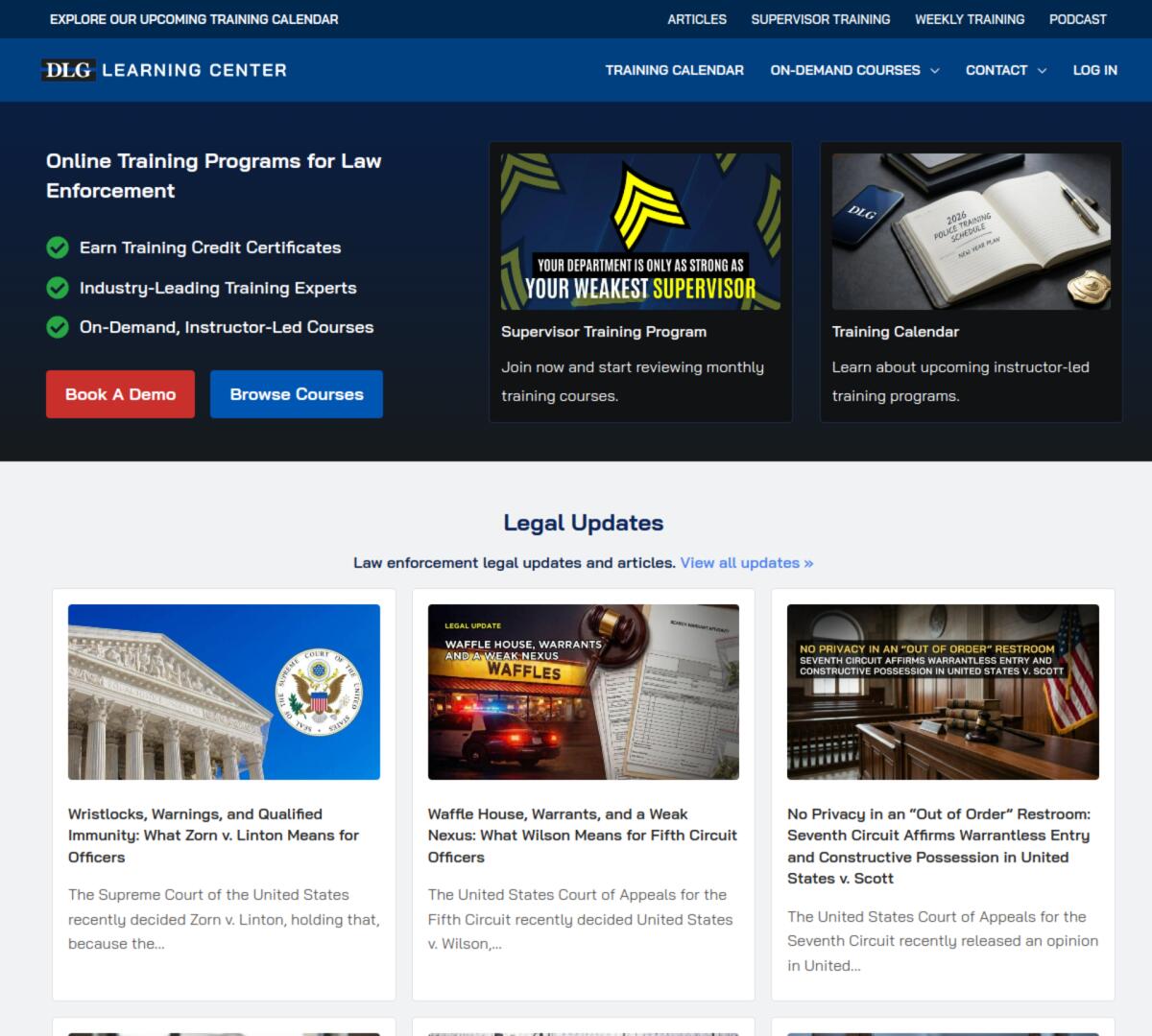 DLG Learning Center website screenshot